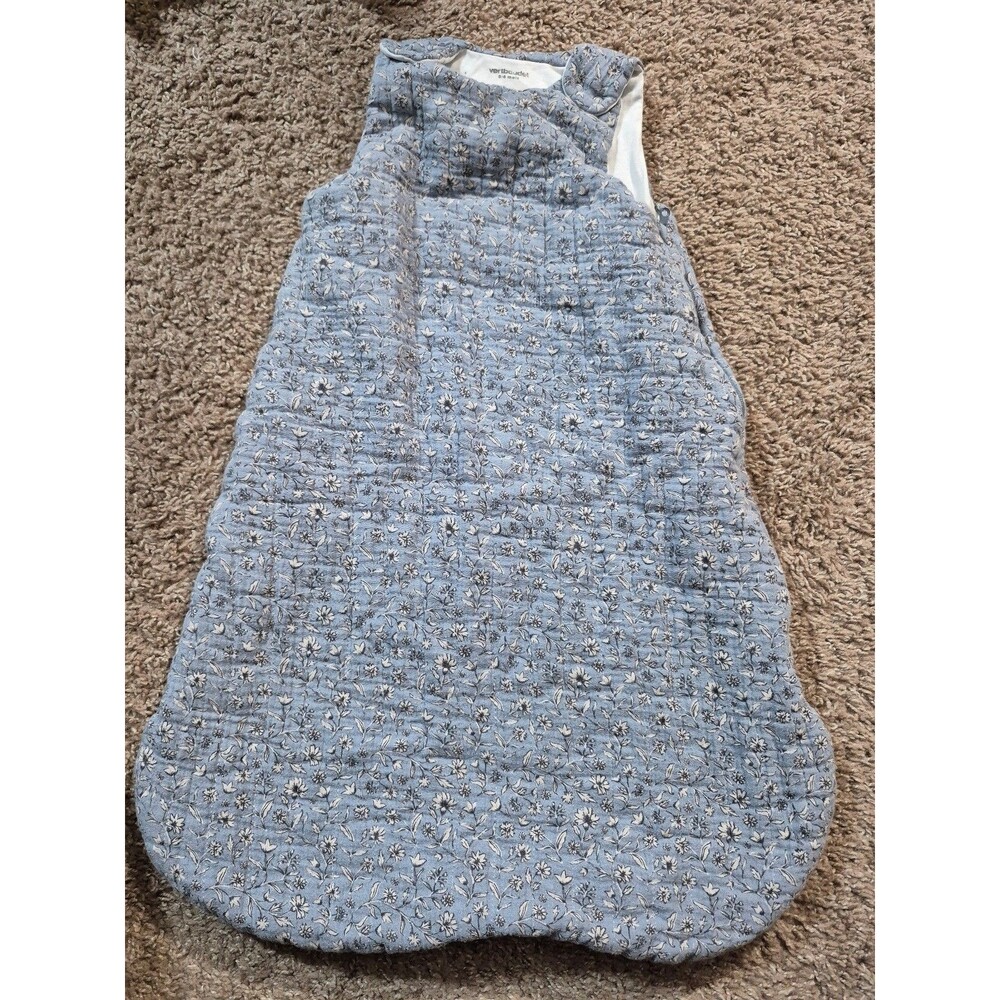 Vertboudet baby quilted blue sleepesxk size 0-6 months